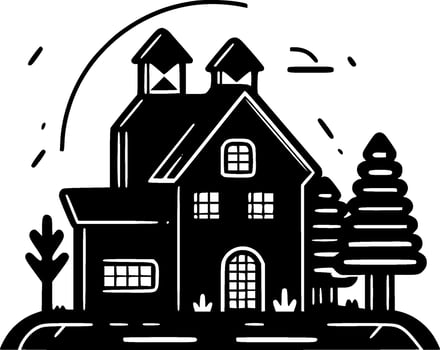 Farmhouse, Minimalist and Simple Silhouette - Vector illustration