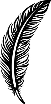 Feather, Black and White Vector illustration