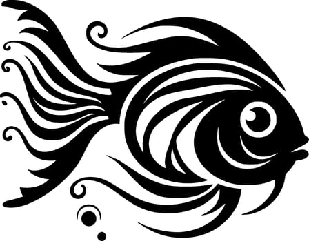 Fish, Black and White Vector illustration