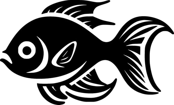 Fish - Black and White Isolated Icon - Vector illustration