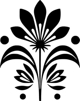 Flower - Black and White Isolated Icon - Vector illustration