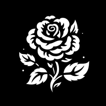 Flower, Black and White Vector illustration