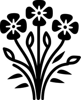 Flowers, Black and White Vector illustration