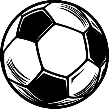 Football, Black and White Vector illustration