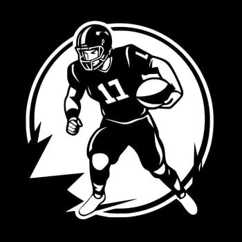 Football - Black and White Isolated Icon - Vector illustration