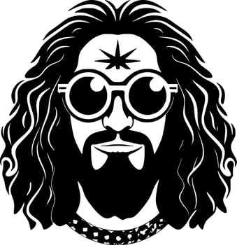 Hippie - High Quality Vector Logo - Vector illustration ideal for T-shirt graphic