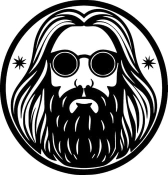 Hippie - Minimalist and Flat Logo - Vector illustration
