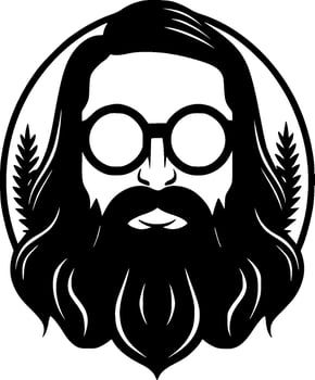 Hippie, Minimalist and Simple Silhouette - Vector illustration