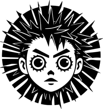 Horror - Black and White Isolated Icon - Vector illustration