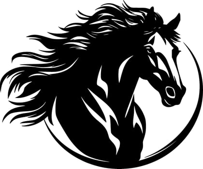Horse - Black and White Isolated Icon - Vector illustration