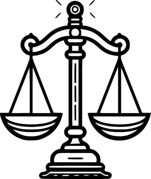 Justice, Black and White Vector illustration
