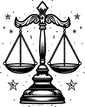 Justice, Minimalist and Simple Silhouette - Vector illustration