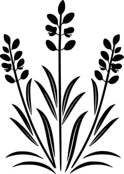 Lavender - Black and White Isolated Icon - Vector illustration
