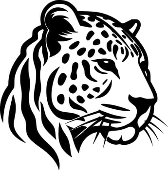 Leopard, Black and White Vector illustration