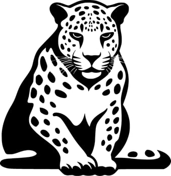 Leopard - Black and White Isolated Icon - Vector illustration