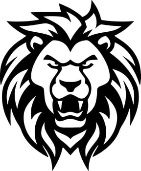 Lion - Black and White Isolated Icon - Vector illustration