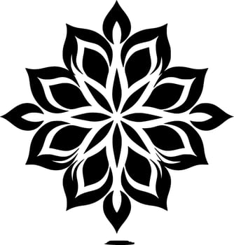 Mandala, Black and White Vector illustration