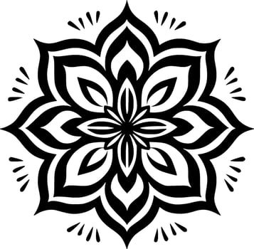 Mandala, Black and White Vector illustration