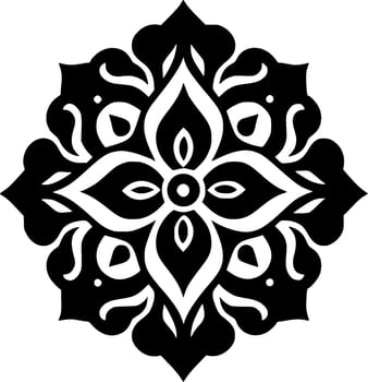 Mandala, Black and White Vector illustration