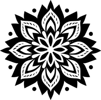 Mandala, Black and White Vector illustration