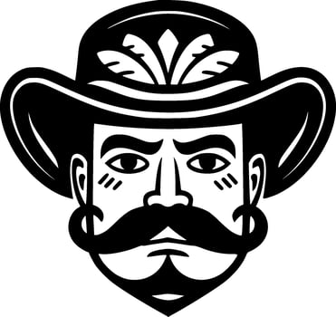 Mexican - Black and White Isolated Icon - Vector illustration