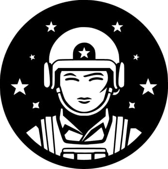 Military, Black and White Vector illustration