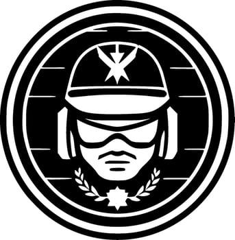 Military, Black and White Vector illustration