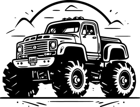 Monster Truck - Minimalist and Flat Logo - Vector illustration