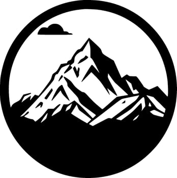 Mountains, Minimalist and Simple Silhouette - Vector illustration
