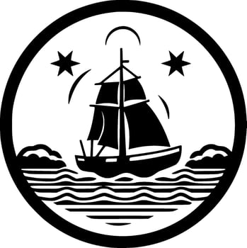 Nautical - Minimalist and Flat Logo - Vector illustration