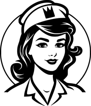 Nurse, Minimalist and Simple Silhouette - Vector illustration