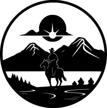 Western - Black and White Isolated Icon - Vector illustration