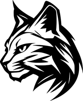 Wildcat, Black and White Vector illustration