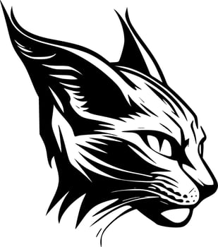 Wildcat - Black and White Isolated Icon - Vector illustration