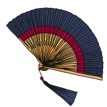 Japanese folding fan png