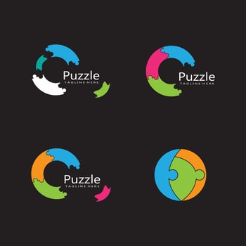 puzzle logo vector icon