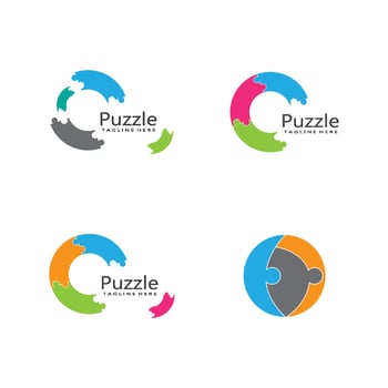 puzzle logo vector icon