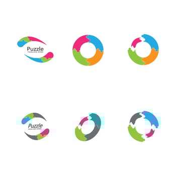 puzzle logo vector icon