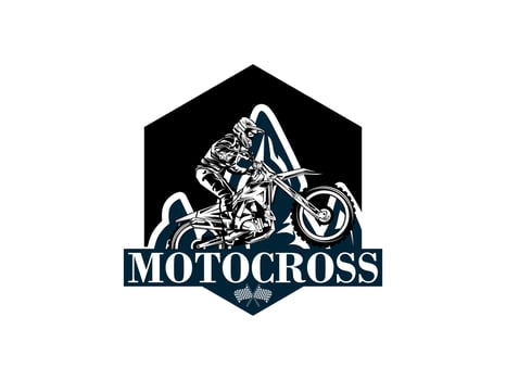 motocross with a rider on a motorbike, motocross logo vector illustration