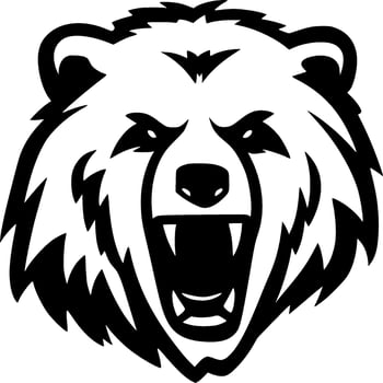 Bear - Black and White Isolated Icon - Vector illustration