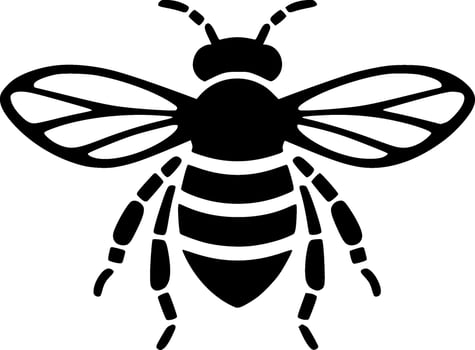 Bee, Black and White Vector illustration