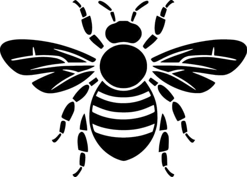 Bee - Black and White Isolated Icon - Vector illustration