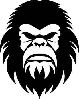 Bigfoot - Black and White Isolated Icon - Vector illustration