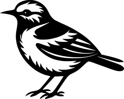 Bird, Black and White Vector illustration