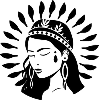 Boho - Black and White Isolated Icon - Vector illustration