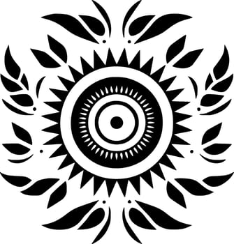 Boho, Black and White Vector illustration