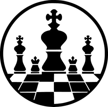 Chess, Black and White Vector illustration