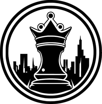 Chess - Black and White Isolated Icon - Vector illustration