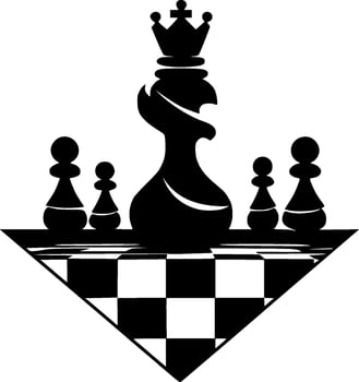 Chess, Black and White Vector illustration