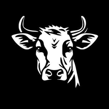 Cow - Black and White Isolated Icon - Vector illustration